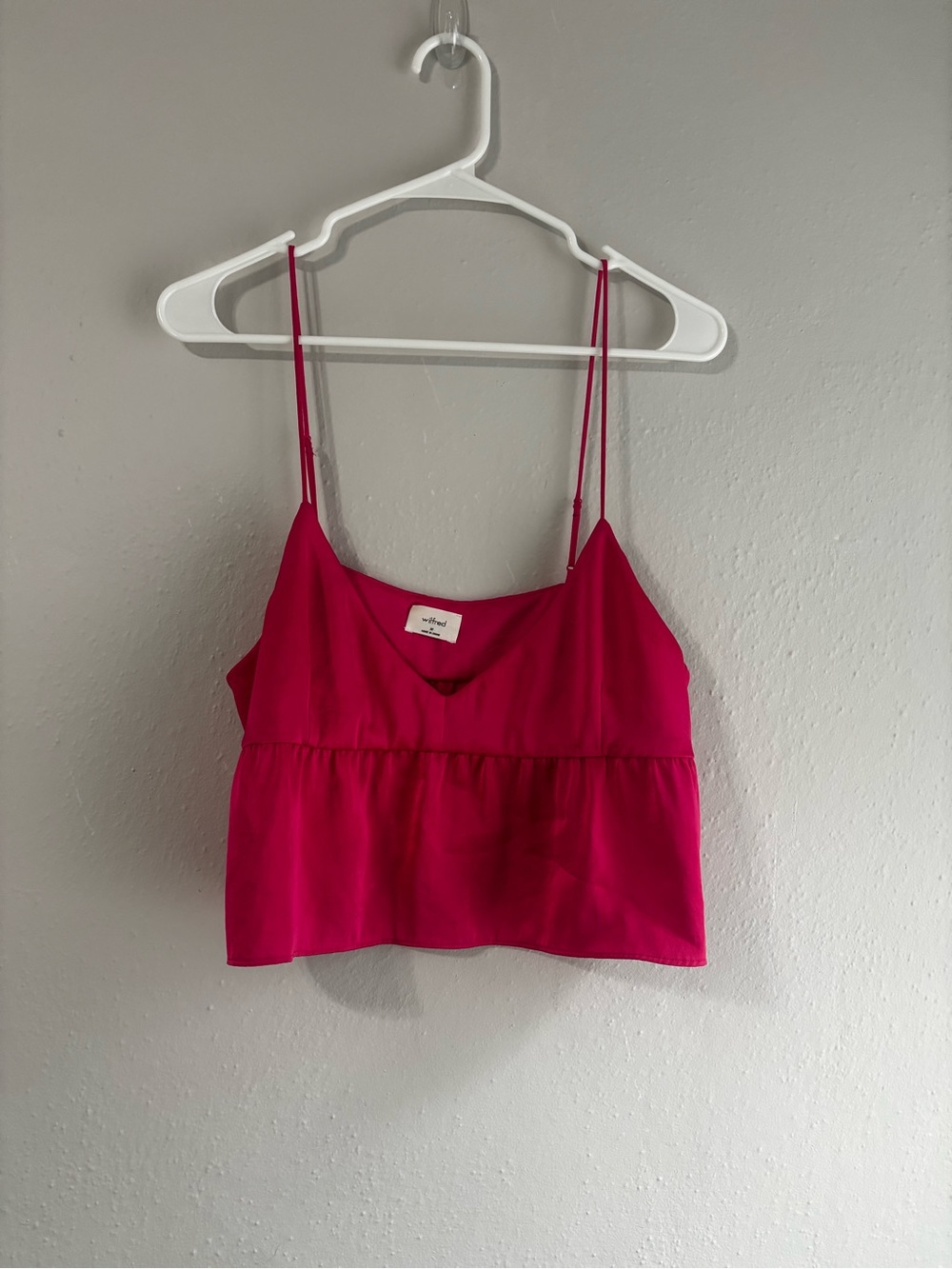 Wilfred Bright Fuchsia Spaghetti Strap Peplum Camisole